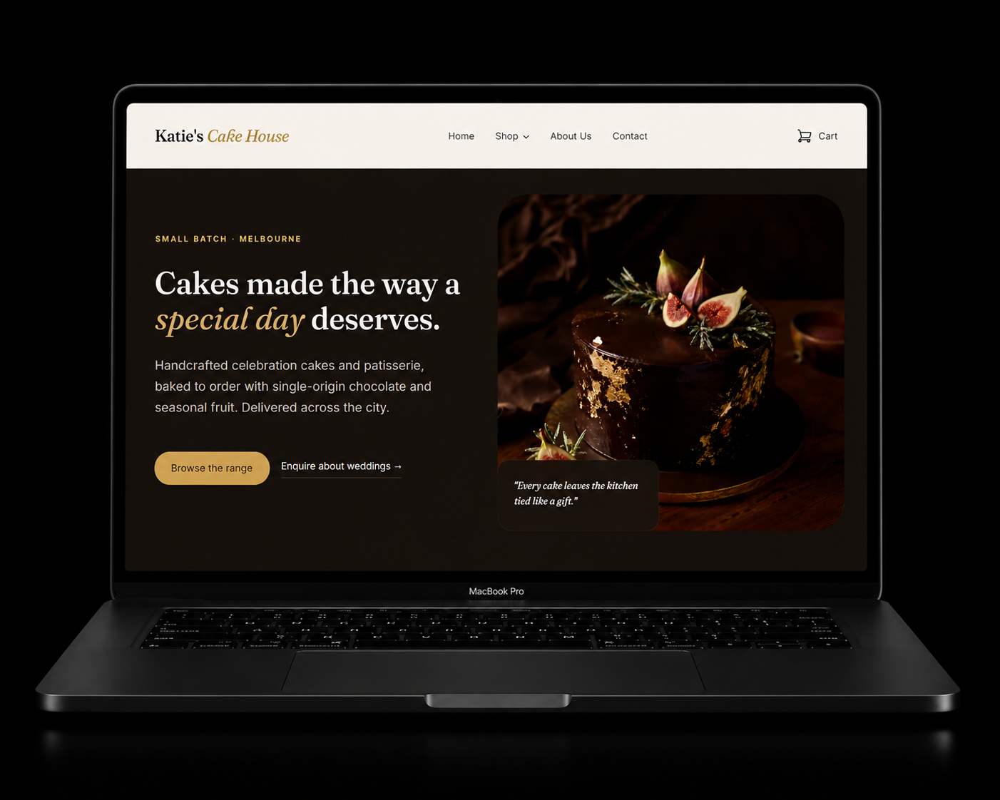 Katie's Cake House website preview